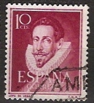 Stamps Spain -  ESPAÑA SEGUNDO CENTENARIO USD Nº 1072 (0) 10C BURDEOS LITERATOS.