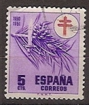 Stamps Spain -  ESPAÑA SEGUNDO CENTENARIO USD Nº 1084 (0) 5C VIOLETA PRORUBERCULOSOS 