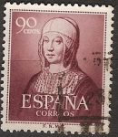 Stamps Spain -  ESPAÑA SEGUNDO CENTENARIO USD  Nº 1094 (0) 90C LILA ROJIZO ISABEL LA CATOLCA
