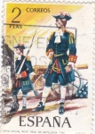 Stamps Spain -  Oficial regimiento real de artillería- Uniformes militares (15)