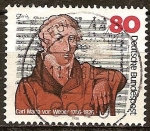 Stamps Germany -  Bicentenario del nacimiento de Carl Maria von Weber (compositor).