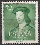 Stamps Spain -  ESPAÑA SEGUNDO CENTENARIO USD Nº 1106 (0) 50C VERDE FERNANDO EL CATOLICO