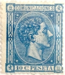 Stamps : Europe : Spain :  10 céntimos 1875