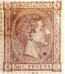 Stamps Spain -  50 céntimos 1875