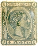 Stamps Spain -  4 pesetas 1875