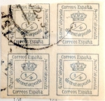 Stamps Spain -  4/4 céntimo 1876