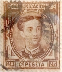 Stamps Spain -  25 céntimos 1876