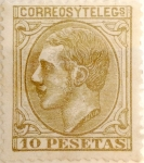 Stamps : Europe : Spain :  10 pesetas 1879