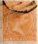 Stamps Spain -  75 céntimos 1889