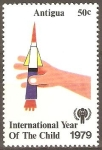 Stamps Antigua and Barbuda -  AÑO  INTERNACIONAL  DEL  NIÑO.  JUEGO  CON  COHETE.