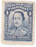 Stamps Colombia -  general Francisco de Paula Santander