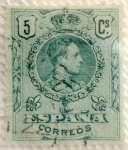 Sellos de Europa - Espa�a -  5 céntimos 1909