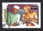 Stamps Zambia -  Mahatma Gandhi con Nehru 1946