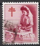 Stamps Spain -  ESPAÑA SEGUNDO CENTENARIO USD Nº 1121 (0) 5C ROJO CASTA PROTUBERCULOSOS