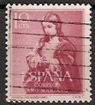 Stamps : Europe : Spain :  ESPAÑA SEGUNDO CENTENARIO USD Nº 1132 (0) 10C ROJO CARMIN AÑO MARIANO.