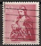 Sellos del Mundo : Europa : Espaa : ESPAÑA SEGUNDO CENTENARIO USD Nº 1132 (0) 10C ROJO CARMIN AÑO MARIANO.