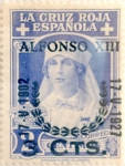 Sellos de Europa - Espa�a -  3 sobre 2 céntimos 1927