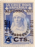 Sellos de Europa - Espa�a -  4 sobre 2 céntimos 1927