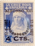 Sellos de Europa - Espaa -  4 sobre 2 céntimos 1927