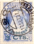 Stamps Spain -  3 sobre 2 céntimos 1927