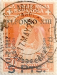 Stamps Spain -  5 pesetas sobre 50 céntimos 1927