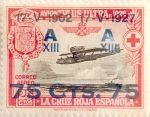Stamps Spain -  75 sobre 25 céntimos 1927