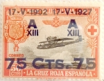 Stamps Spain -  75 sobre 50 céntimos 1927