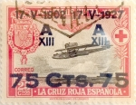 Stamps Spain -  75 sobre 25 céntimos 1927