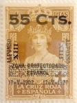 Stamps Spain -  55 céntimos sobre 4 pesetas 1927