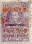 Stamps Spain -  80 céntimos sobre 10 pesetas 1927