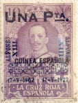 Stamps Spain -  1 peseta sobre 10 pesetas 1927