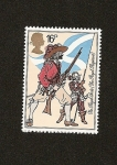Stamps United Kingdom -  Uniformes Militares - soldados - Regimiento Real de Escocia