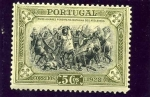 Stamps : Europe : Portugal :  Tricentenario de la Independencia. Nuno Alvares Pereira en la batalla de Atoleiros