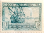 Stamps Spain -  1 céntimo 1929