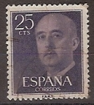 Stamps Spain -  ESPAÑA SEGUNDO CENTENARIO USD Nº 1146 (0) 25C VIOLETA NEGRO FRANCO