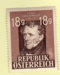 Stamps Austria -  Scott 489. Franz Grillparzer.