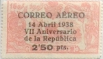 Stamps Spain -  2,5 pesetas sobre 10 céntimos 1938