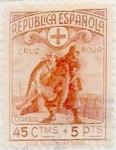 Stamps Spain -  45 céntimos más 5 pesetas 1938