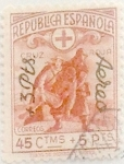 Stamps Spain -  +3 pesetas s.45centimos+5pesetas 1938
