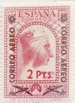 Stamps Spain -  2 pesetas sobre 25 céntimos 1938