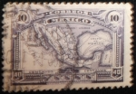 Stamps Mexico -  Mapa de México