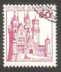 Stamps Germany -  764 A - Castillo de Neuschwanstein, Con núnero de control 