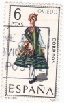 Stamps Spain -  Oviedo- trajes regionales (16)