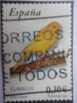 Stamps Spain -  Fauna - Canario
