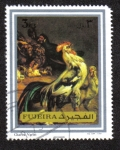 Stamps United Arab Emirates -  Fujeira, Gallo por Charles Verlat
