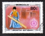 Stamps : Asia : Mongolia :  Niña jugando jatga