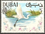 Sellos de Asia - Emiratos rabes Unidos -  AVES.  GARZA  COMÙN.
