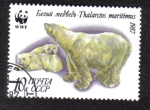 Stamps Russia -  Oso y cachorros (Thalarctos maritimus)