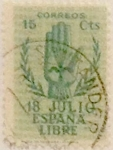 Stamps Spain -  15 céntimos 1938