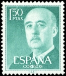 Stamps : Europe : Spain :  ESPAÑA SEGUNDO CENTENARIO NUEV Nº 1155 ** 1,5P VDE AZUL FRANCO